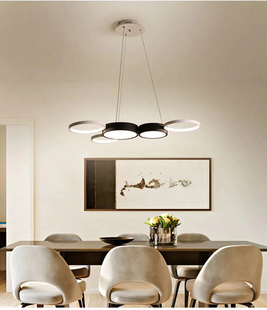 Modern White With Blackled Pendant Lights For Dining Kitchen Room Bar Shop Suspension Deco Hanging