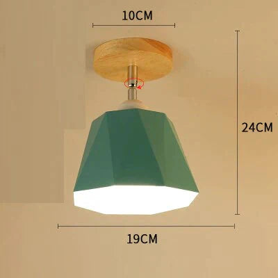 E27 Iron 5W Ceiling Lamp Shade Light Covers And Shades Triangle Metal Lampshades 180 Degree Turn