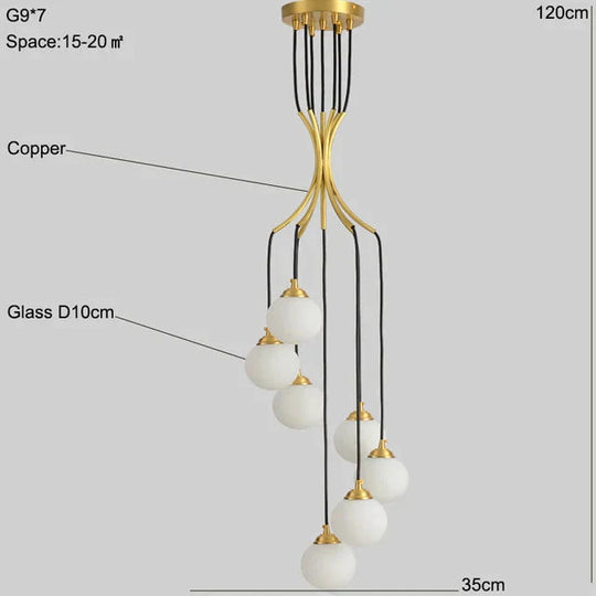 Modern Pendant Light With Round White Glass Ball Living Room Lamp Bedroom Hanging Lighting