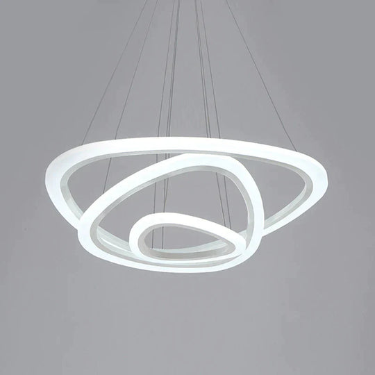 Modern Led Circles Pendant Lights Living Dining Room Fixtures With Remote Dimmable Rings Home Decor