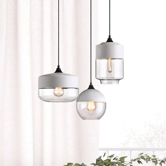 Glass Lamp Modern Pendant Lights Kitchen Fixtures For Dining Room Restaurant Bar Black White Indoor