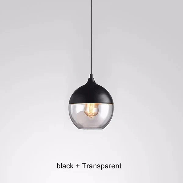 Glass Lamp Modern Pendant Lights Kitchen Fixtures For Dining Room Restaurant Bar Black White Indoor