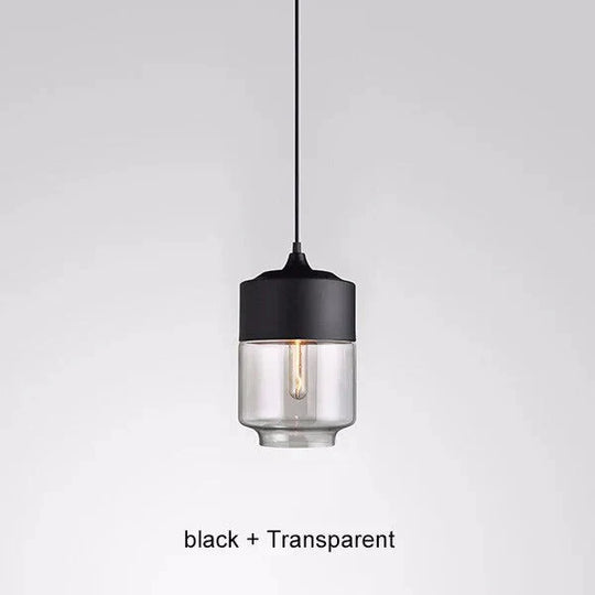 Glass Lamp Modern Pendant Lights Kitchen Fixtures For Dining Room Restaurant Bar Black White Indoor