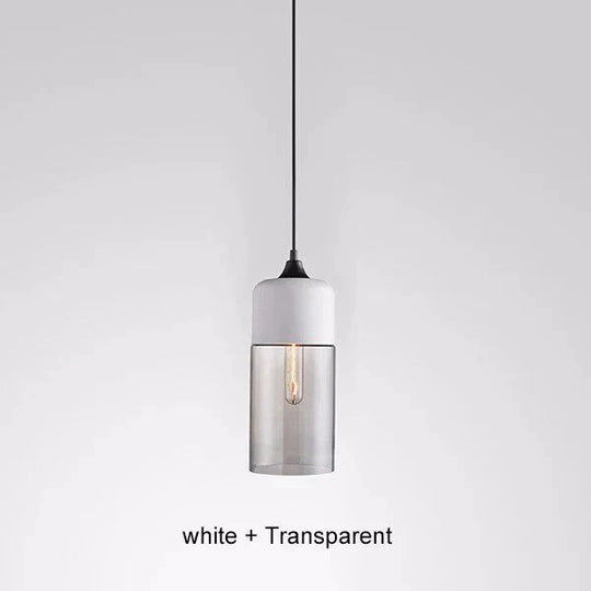 Glass Lamp Modern Pendant Lights Kitchen Fixtures For Dining Room Restaurant Bar Black White Indoor