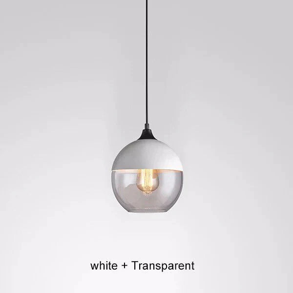 Glass Lamp Modern Pendant Lights Kitchen Fixtures For Dining Room Restaurant Bar Black White Indoor