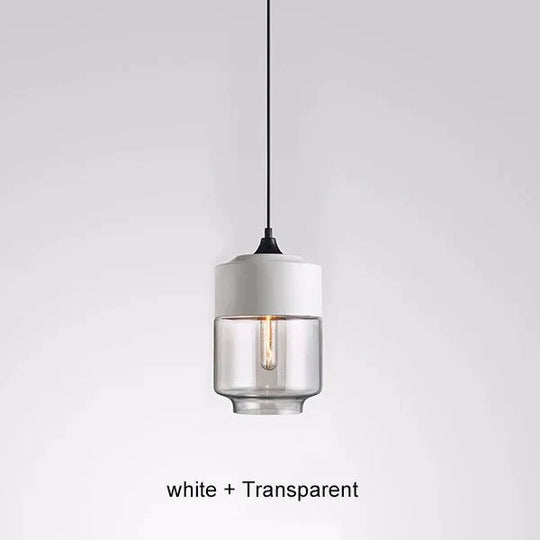 Glass Lamp Modern Pendant Lights Kitchen Fixtures For Dining Room Restaurant Bar Black White Indoor