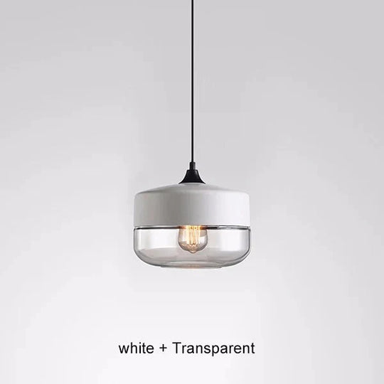 Glass Lamp Modern Pendant Lights Kitchen Fixtures For Dining Room Restaurant Bar Black White Indoor