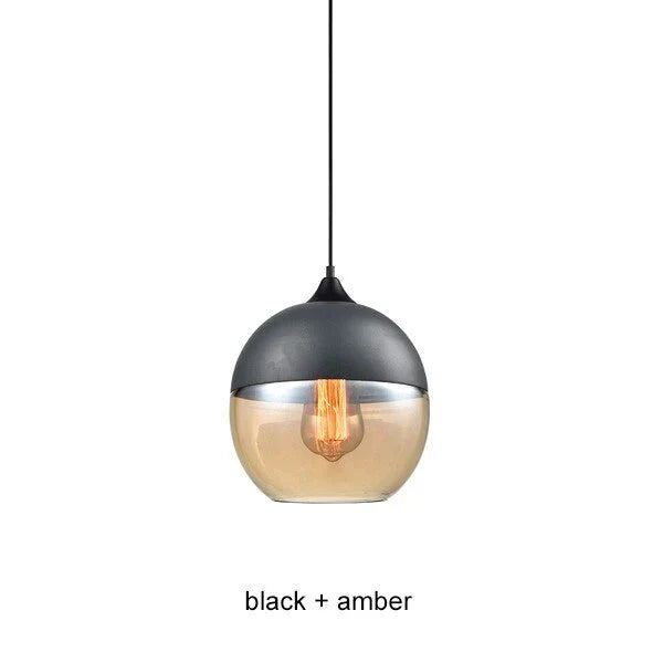 Glass Lamp Modern Pendant Lights Kitchen Fixtures For Dining Room Restaurant Bar Black White Indoor