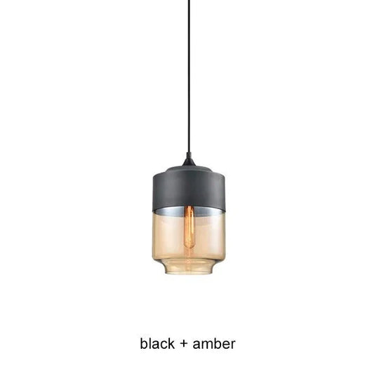 Glass Lamp Modern Pendant Lights Kitchen Fixtures For Dining Room Restaurant Bar Black White Indoor