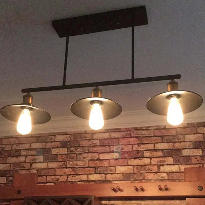 Vintage Pendant Lights For Dining Room Kitchen Fixtures Loft Iron Lampshade Black Retro Restaurant