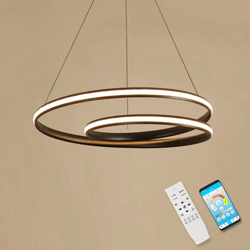 Black Round Modern Led Pendant Lights For Living Room Home Decor Suspension Hanging Lamp Fixtures