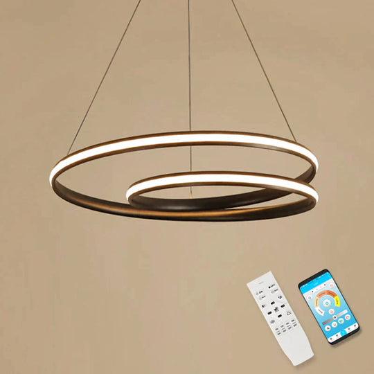 Black Round Modern Led Pendant Lights For Living Room Home Decor Suspension Hanging Lamp Fixtures