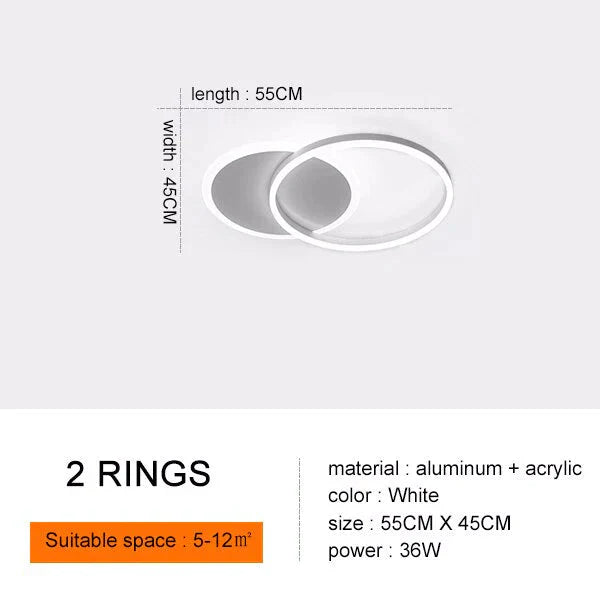 Modern Ceiling Lights For Living Room Circle Gold Brown Led Plafon Decor Bedroom Lamps Fixture With