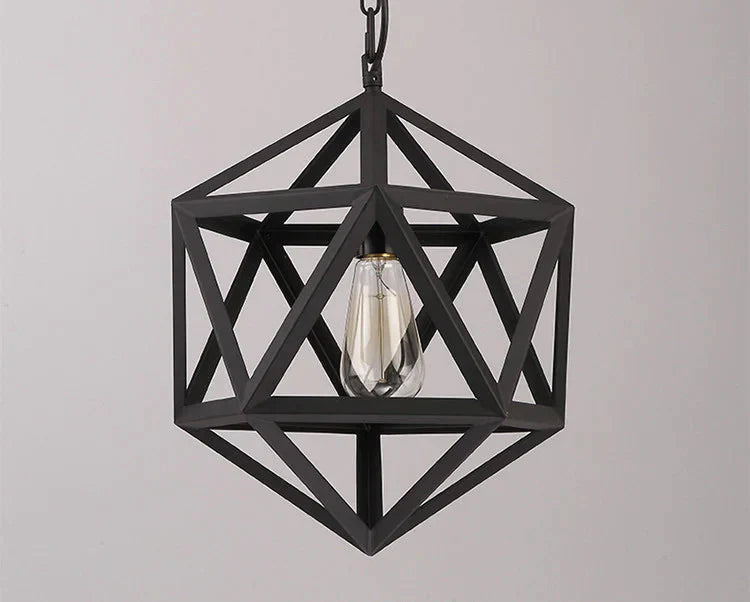 Creative Pendant Lights Loft Retro Industrial Rhombohedron Lamps For Bar/Restaurant Personality