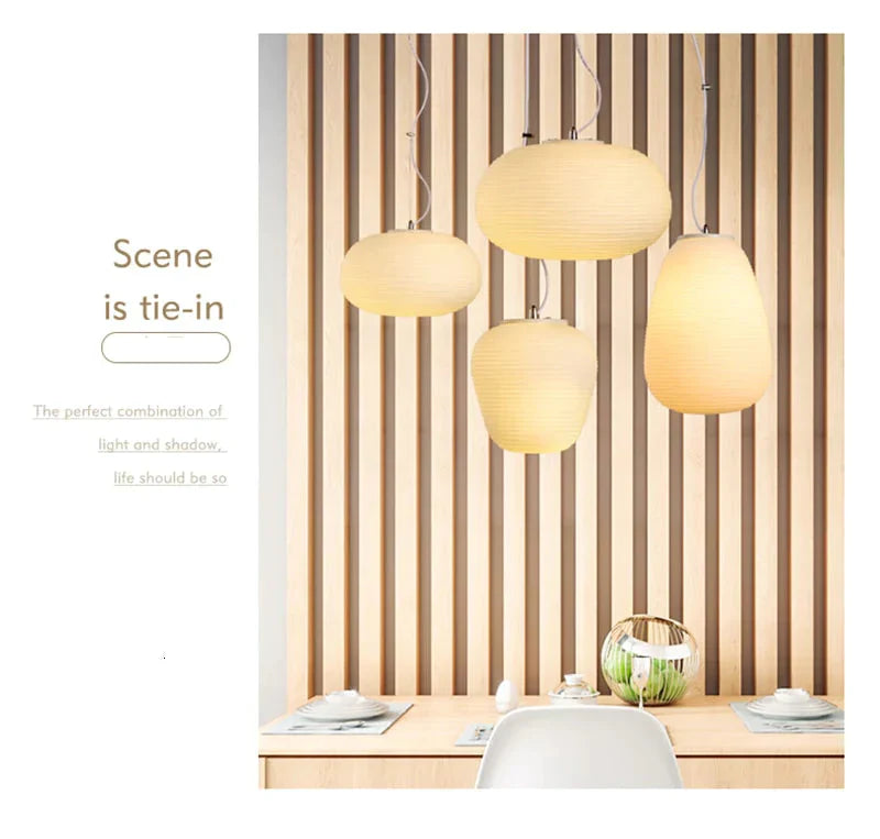 Nordic Simlpe Milky White Pendant Lights E27 Glass Single Head Lamp For Living Room Dining Bedroom