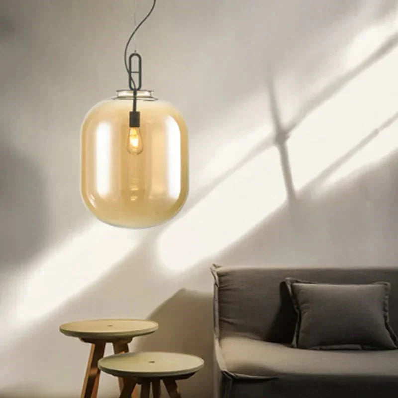 Nordic Modern Creative Glass Melon Single - Head Pendant Lights For Living Room Dining Bedroom