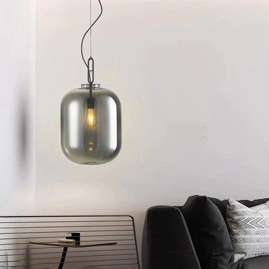 Nordic Modern Creative Glass Melon Single - Head Pendant Lights For Living Room Dining Bedroom