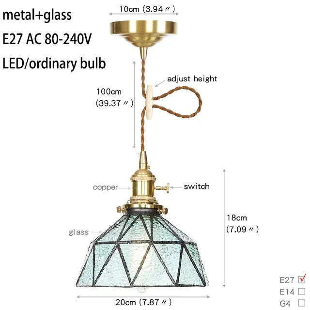 11 Style Minimalist Design Glass Pendant Lamp Led Interior Bedroom Bedside Living Room Dining