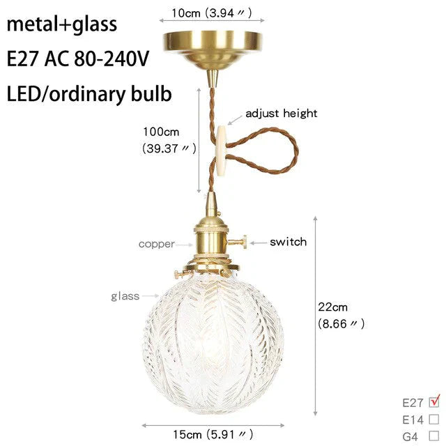 11 Style Minimalist Design Glass Pendant Lamp Led Interior Bedroom Bedside Living Room Dining