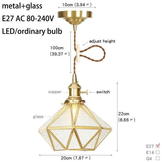 11 Style Minimalist Design Glass Pendant Lamp Led Interior Bedroom Bedside Living Room Dining