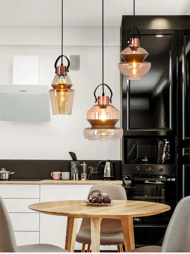 Modern Industrial Personality Glass Pendant Light E27 Led Lamp For Living Room Dining Bedroom