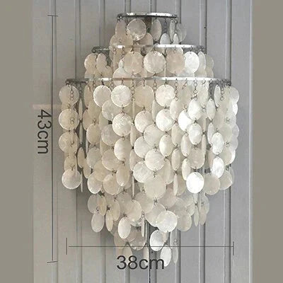 Modern Minimalist Natural Two - Layer Shell Pendant Light Bedroom Corridor Wall Lamp Led E27 Indoor