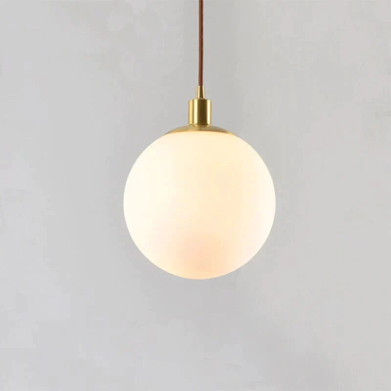 Nordic Loft Brass Single - Head Glass Ball Pendant Lamps E27 Led Hanging Light For Kitchen Living