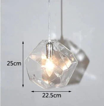 Modern Colored Glass Pendant Light E14 Led Lustrous Single Head Hanging Lamp For Kitchen Living