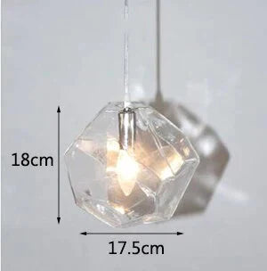 Modern Colored Glass Pendant Light E14 Led Lustrous Single Head Hanging Lamp For Kitchen Living