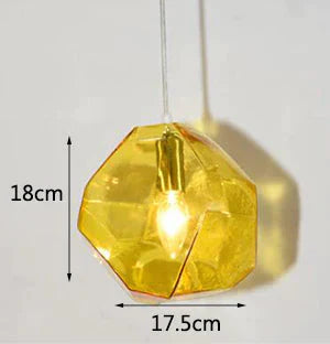 Modern Colored Glass Pendant Light E14 Led Lustrous Single Head Hanging Lamp For Kitchen Living