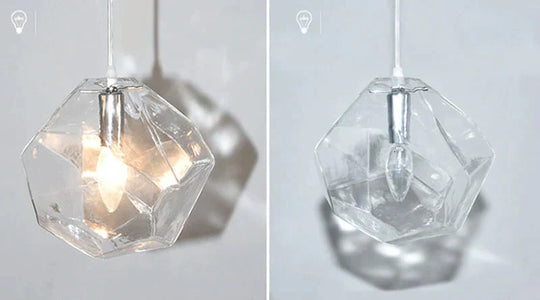 Modern Colored Glass Pendant Light E14 Led Lustrous Single Head Hanging Lamp For Kitchen Living