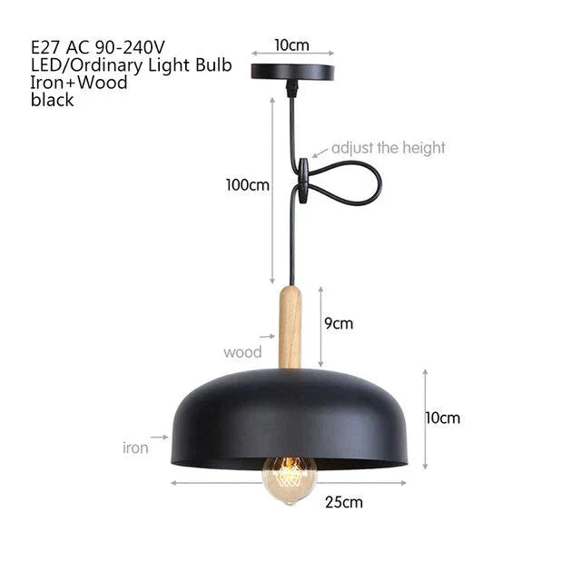 Modern Nordic Metal E27 Led Pendant Lights Bar Coffee Decorative Hanging Lamp Restaurant Bedroom