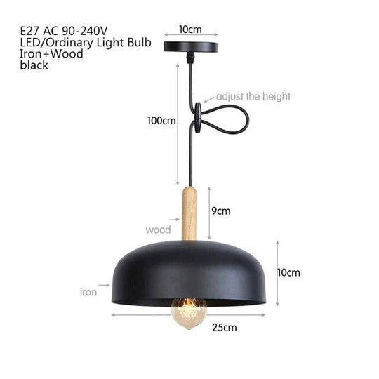 Modern Nordic Metal E27 Led Pendant Lights Bar Coffee Decorative Hanging Lamp Restaurant Bedroom