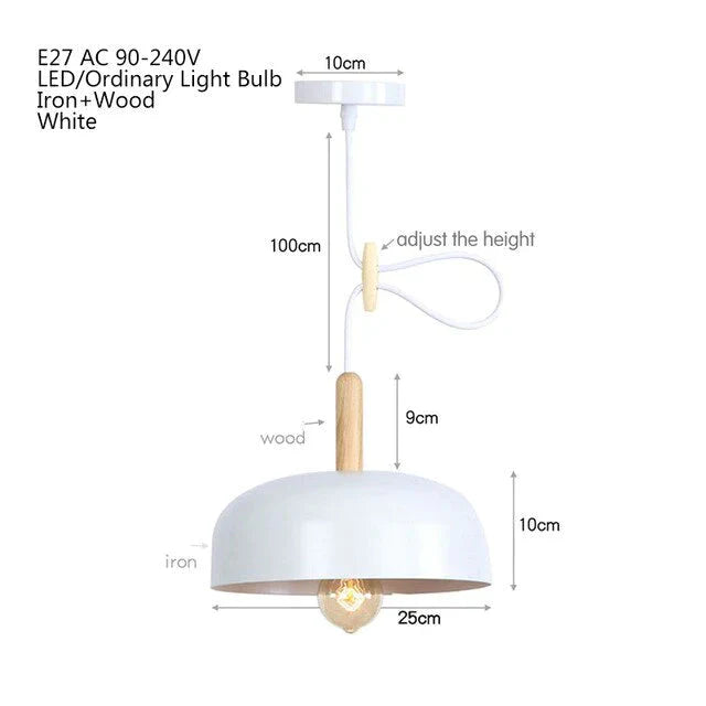 Modern Nordic Metal E27 Led Pendant Lights Bar Coffee Decorative Hanging Lamp Restaurant Bedroom