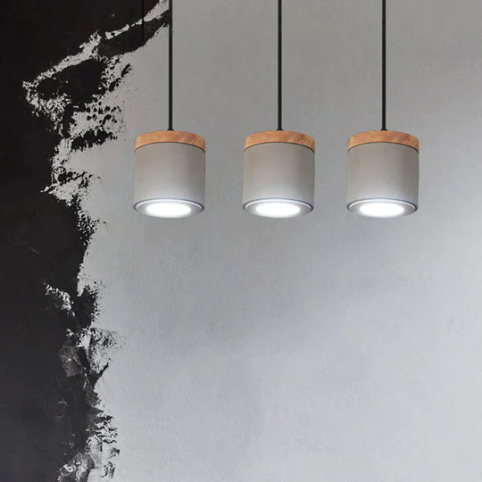 Modern Industrial Led Single Head Cement Pendant Lamps Warm Simple Hanging Light For Living Room