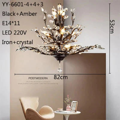 American Luxurious Crystal Chandelier E14 Led For Restaurant Lighting Modern Home Decor Fixtures