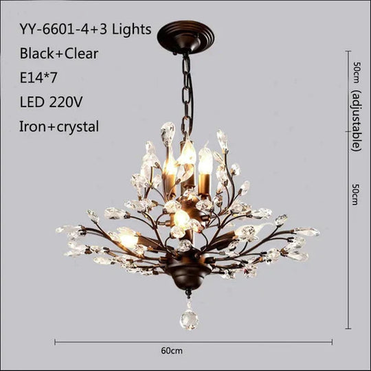 American Luxurious Crystal Chandelier E14 Led For Restaurant Lighting Modern Home Decor Fixtures