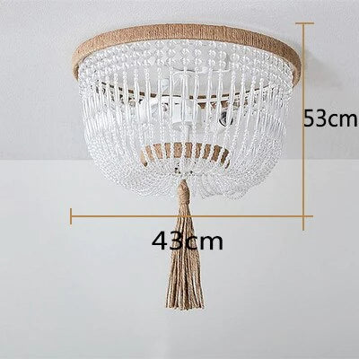 Modern Minimalist Round Wooden Beads E27 Led Pendant Lamp Children Bedroom Crystal Light Living