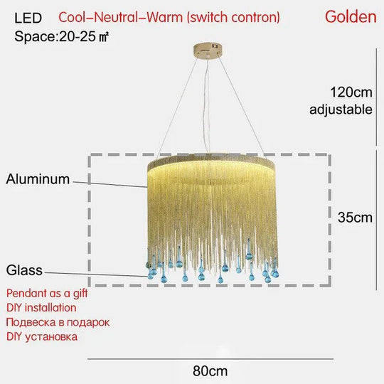 Modern Pendant Light For Bar Led Lamp Dining Simple Silver Waterfall Lamps Vintage Lights Living