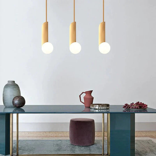 Modern Gold Pendant Light Bedroom White Glass Hanging Led Lamp Kitchen Minimalist Fixtures Dining