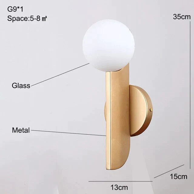 Modern Gold Pendant Light Bedroom White Glass Hanging Led Lamp Kitchen Minimalist Fixtures Dining