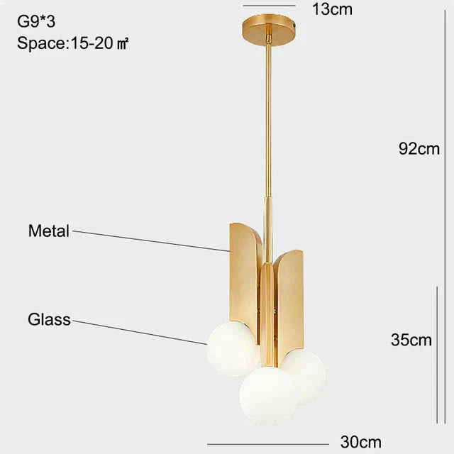 Modern Gold Pendant Light Bedroom White Glass Hanging Led Lamp Kitchen Minimalist Fixtures Dining