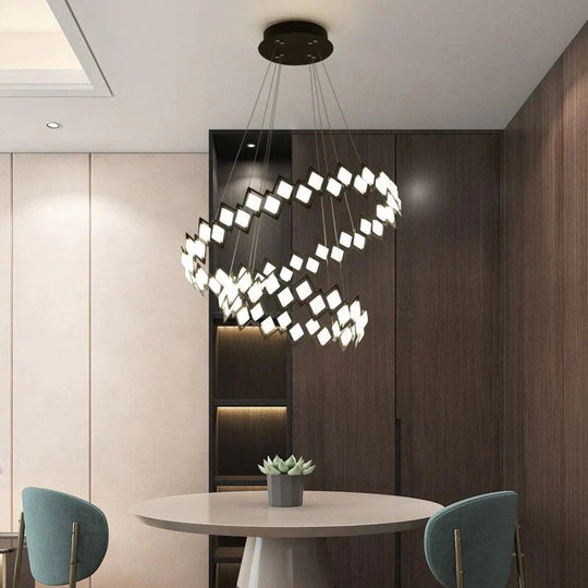 Highly Bright Led Pendant Lamp Living Room Light Dining Lamps Bedroom Black Metal Hanging Lighting