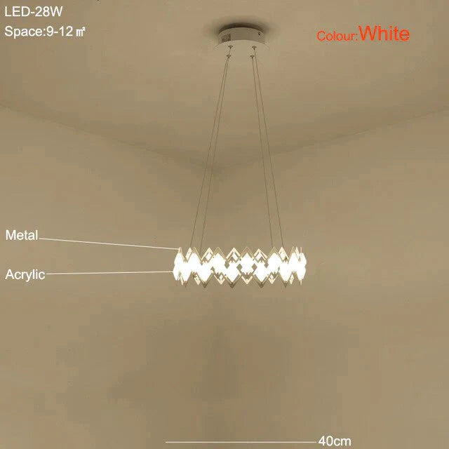 Highly Bright Led Pendant Lamp Living Room Light Dining Lamps Bedroom Black Metal Hanging Lighting