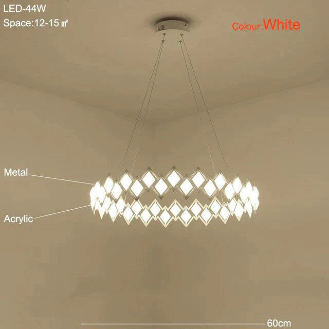Highly Bright Led Pendant Lamp Living Room Light Dining Lamps Bedroom Black Metal Hanging Lighting