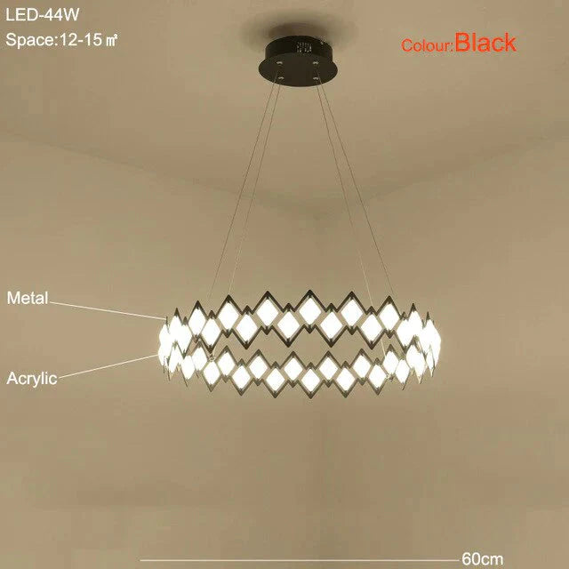 Highly Bright Led Pendant Lamp Living Room Light Dining Lamps Bedroom Black Metal Hanging Lighting