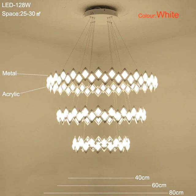 Highly Bright Led Pendant Lamp Living Room Light Dining Lamps Bedroom Black Metal Hanging Lighting