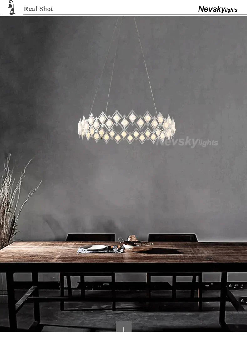 Highly Bright Led Pendant Lamp Living Room Light Dining Lamps Bedroom Black Metal Hanging Lighting