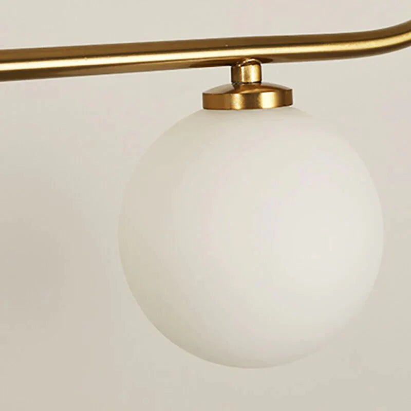 Modern Pendant Light With White Glass Ball Dining Hanging Led Minimalist Lamp Kitchen Gold Fixture