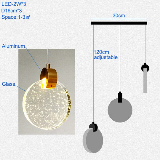 Modern Pendant Lamp For Stairwell Led Hanging Light Hall Lights Living Room Round Glass Restaurant